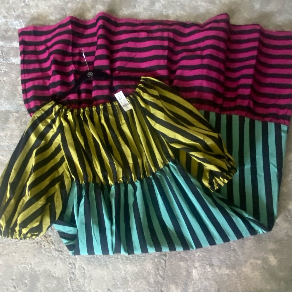 Size Small:  NWT; Maxi, Colorful, Off the Shoulder Dress with POCKETS